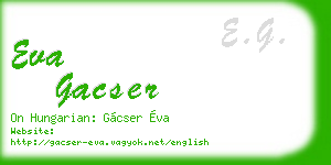 eva gacser business card